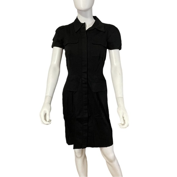 ABS by Allen Schwartz Black Button Dress Size 4 - Picture 3 of 10